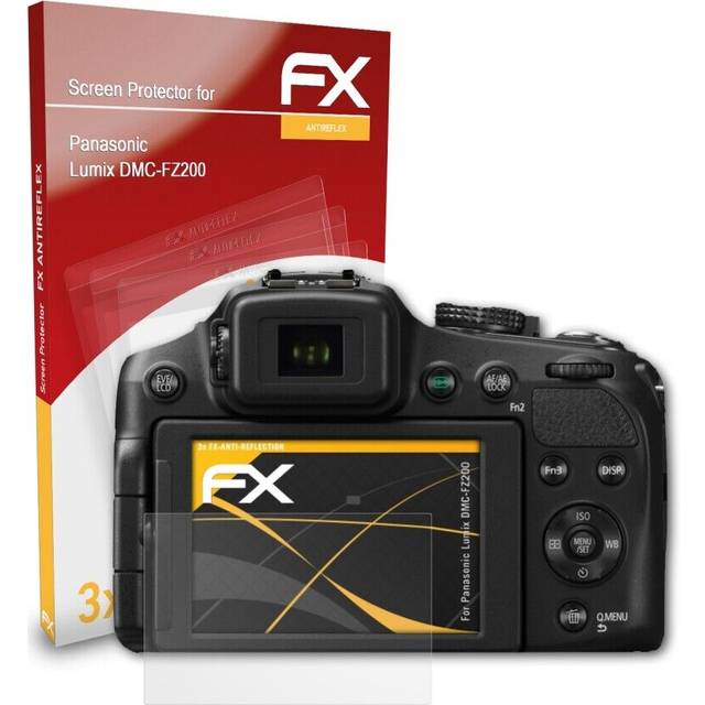 Atfolix 3x Screen Protection Film For Panasonic Lumix Dmc-fz200 Matt&shockproof