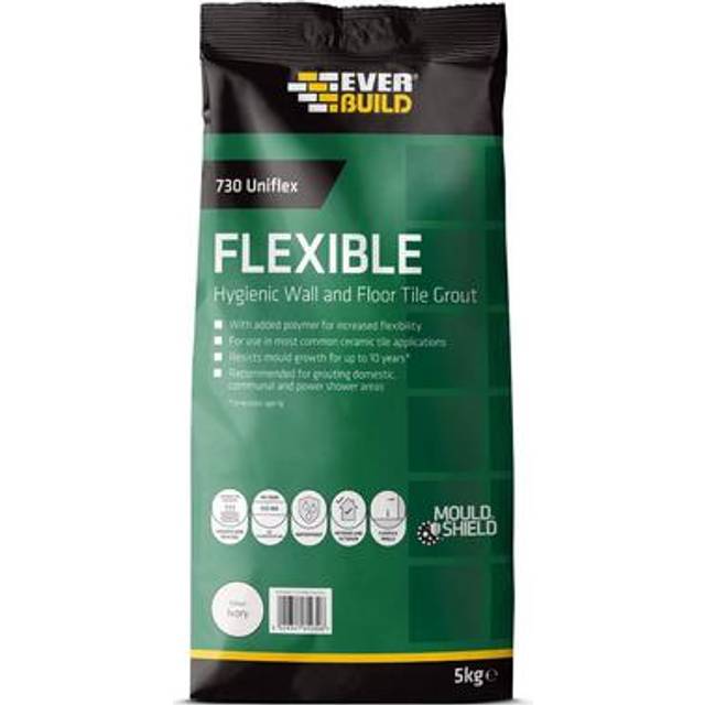 Everbuild Universal Flexible Tile Grout Ivory 5kg