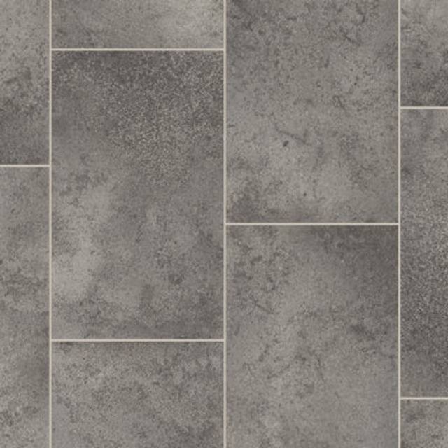 "(9m(29'5"") X 3m(9'9"")-27mÂ², Earth Grey Black Tile) Tile Effect Anti Slip Lino Vinyl Flooring For LivingRoom, Kitchen Sheet Vinyl"