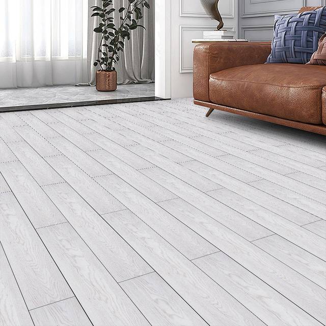 Living and Home White Wood Grain SPC Vinyl Floor Tile 14 Pack