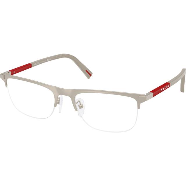 Prada Linea Rossa PS 50RV 18X1O1 Men's Eyeglasses Brown Size 53 (Frame Only) - Blue Light Block Available - Matte Champagne Beige Brown (53)