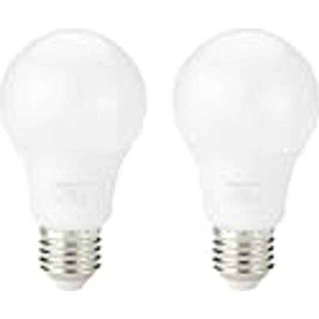 Amazon Basics LED E27 Edison Screw Bulb, 8W (equivalent to 60W) Warm White, Non-Dimmable (2-Pack)
