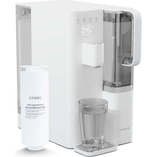 Klarstein VitalPour Reverse Osmosis Water Filter - 5-Stage Filtration, Instant Hot Water Dispenser, 5L Tank & 1.5L Jug, Touch Panel, Child Lock, Easy