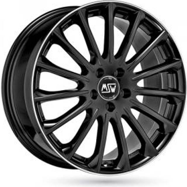 MSW 30 Alloy Wheels In Gloss Black Diamond Lip Set Of 4 - 19x8 Inch ET38 5x112 PCD, Black
