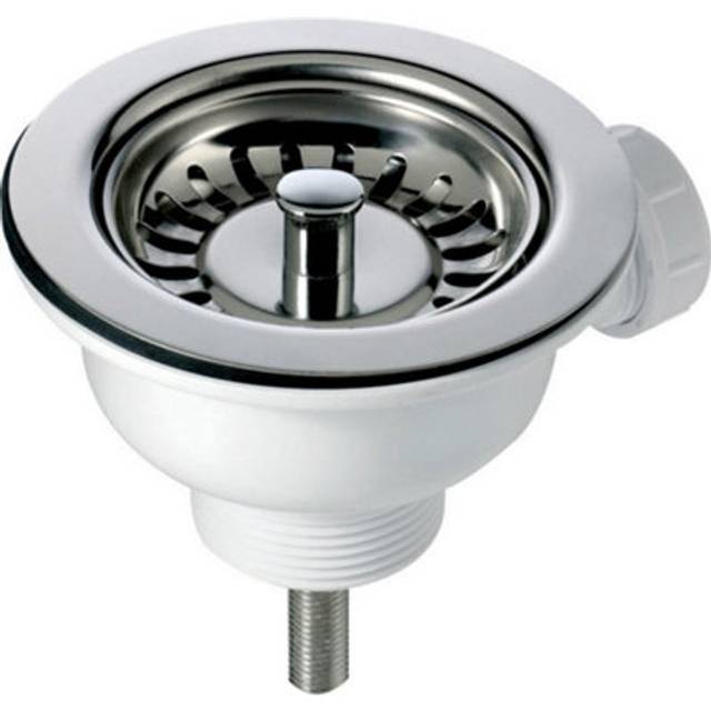 90mm Chrome Basket Strainer Waste For Astini, RAK, Rangemaster Ceramic