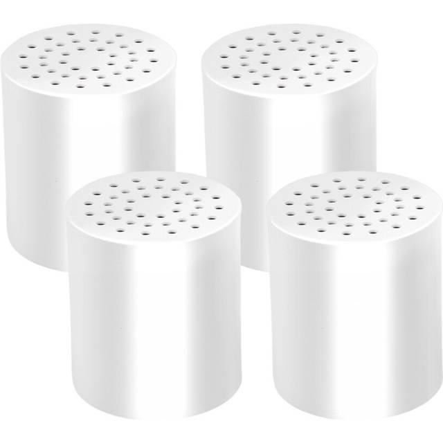 15 Stage Universal Shower Water Filter Cartridges (4 Pack) Removes Chlorine, Microorganisms, Hard Water - Replacement