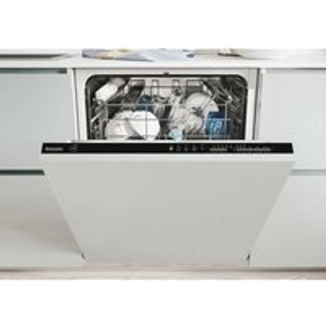 Baumatic BI3E53E0B-80 Integrated Full Size Dishwasher - Black Control Panel with Fixed Door Fixing Kit - E Rated