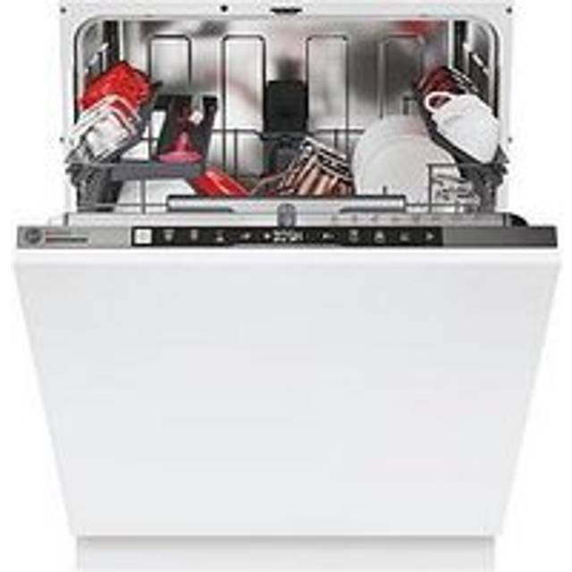 Hoover H-DISH 500 HI5C6F0S-80 Fully Integrated Full Size Dishwasher - Silver Control Panel with Fixed Door Fixing Kit - C Rated