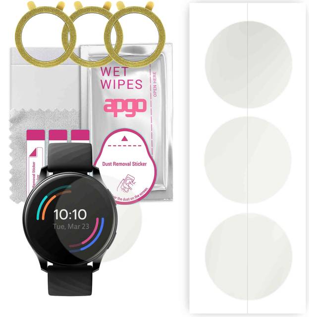 3x apgo Hydrogel Screen Protector for OnePlus Watch 46mm, Hydrogel Film, with positioning layer easy installation
