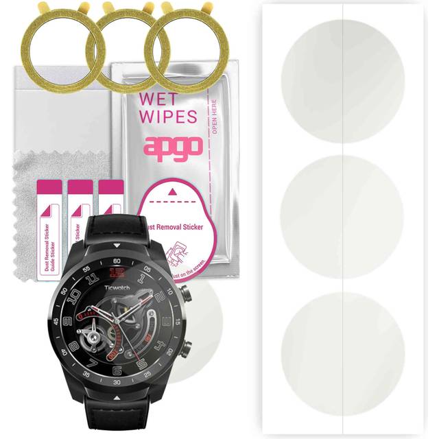 3x apgo Hydrogel Matte Screen Protector for Mobvoi Mobvoi TicWatch Pro, Hydrogel Film, Flexible, Soft TPU with positioning layer easy installation