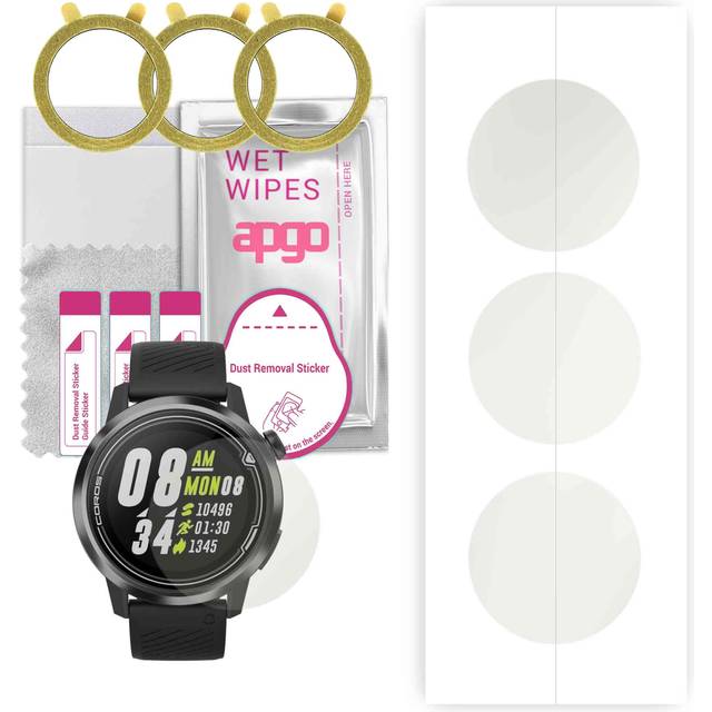 3x apgo Hydrogel Screen Protector for Coros Apex 46mm, Hydrogel Film, with positioning layer easy installation