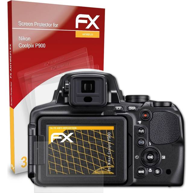Atfolix 3x screen protection film for nikon coolpix p900 matt&shockproof