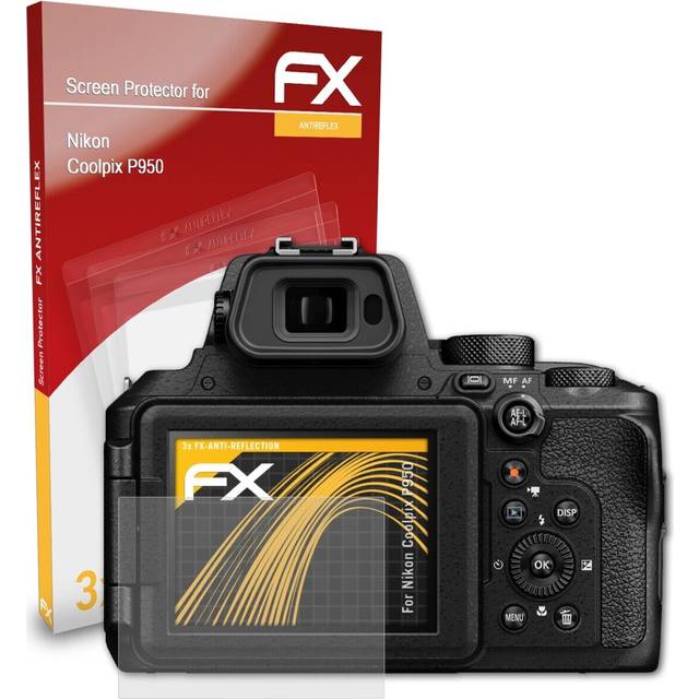 Atfolix 3x screen protection film for nikon coolpix p950 matt&shockproof
