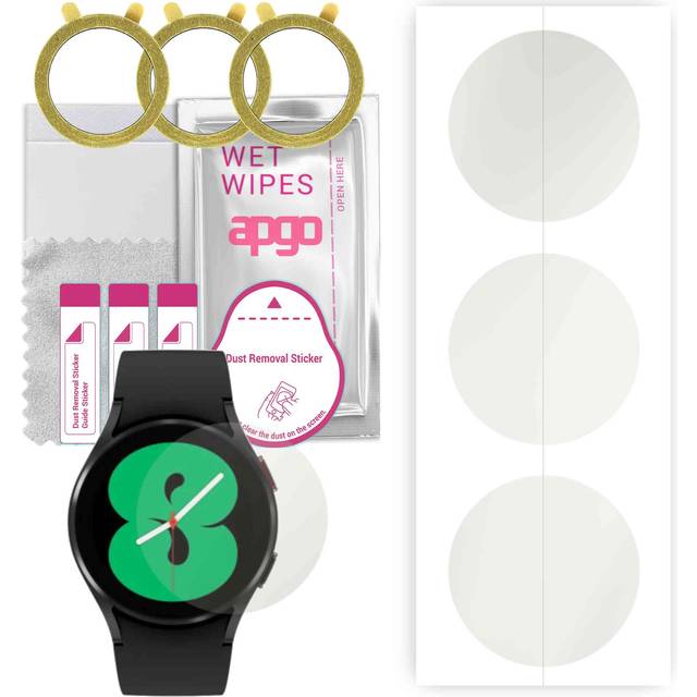 3x apgo Hydrogel Matte Screen Protector for Samsung Galaxy Watch4 40mm, Hydrogel Film, Flexible, Soft TPU with positioning layer easy installation