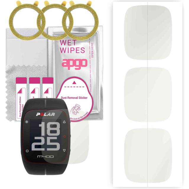 3x apgo Hydrogel Matte Screen Protector for Polar M400 HR, Hydrogel Film, Flexible, Soft TPU with positioning layer easy installation