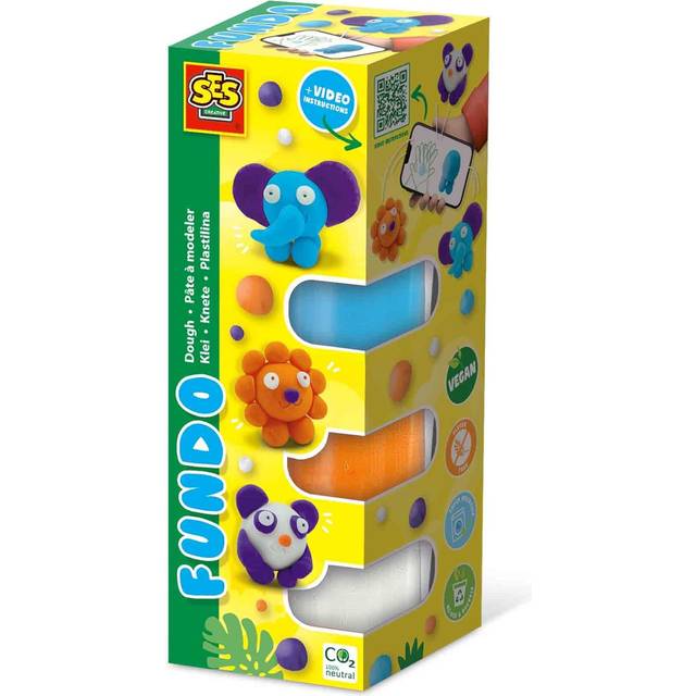 SES Creative FunDo Farm Wild Animals Dough 4 Pack - Multi - 7 x 7 x 20cm