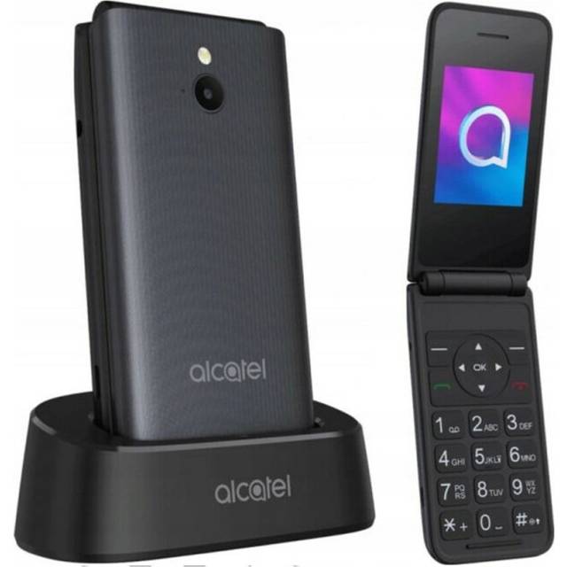 (Dark Grey) Alcatel 3082X 4G Flip Phone SIM Free - Clamshell