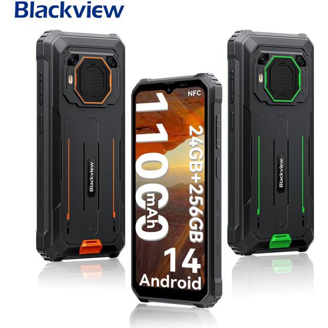 Blackview BV6200 Plus Smartphone 24GB RAM 256GB ROM Android 14 Robust telefon svart