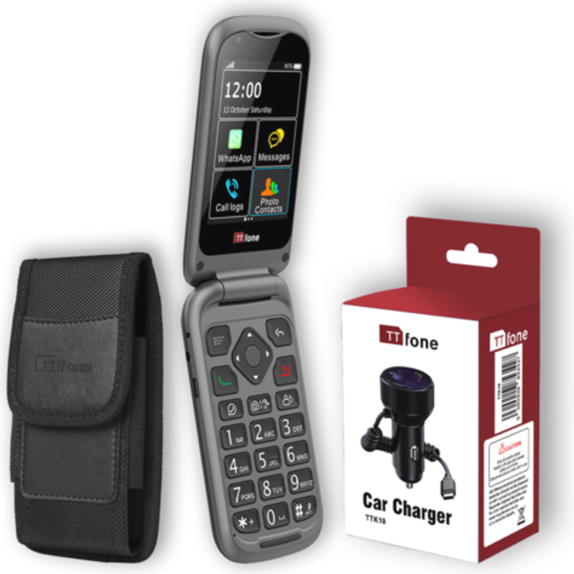 Bundle offer for ttfone tt970 4g whatsapp flip big button senior mobile