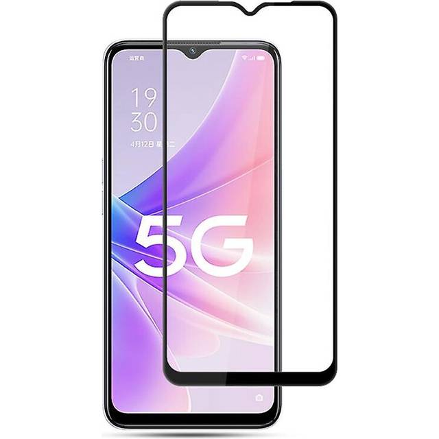 For Oppo A58 5G Silk Printing Full Screen Protector Full Glue Tempered Glass Film