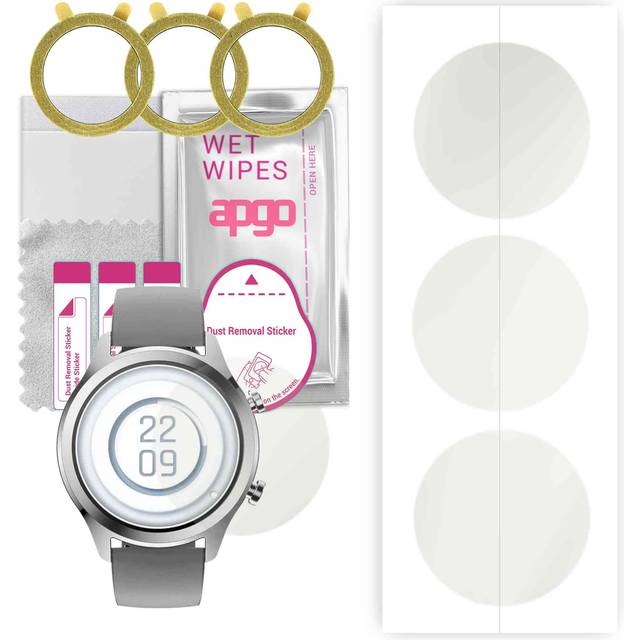 3x apgo Hydrogel Screen Protector for Mobvoi TicWatch C2 Plus, Hydrogel Film, with positioning layer easy installation