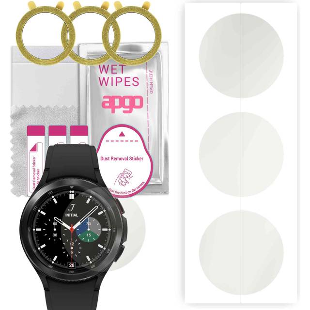 3x apgo Hydrogel Matte Screen Protector for Samsung Galaxy Watch4 Classic 46mm, Hydrogel Film, Flexible, Soft TPU with positioning layer easy installa