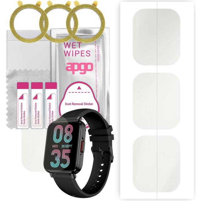 3x apgo Hydrogel Matte Screen Protector for myPhone Watch LS, Hydrogel Film, Flexible, Soft TPU with positioning layer easy installation