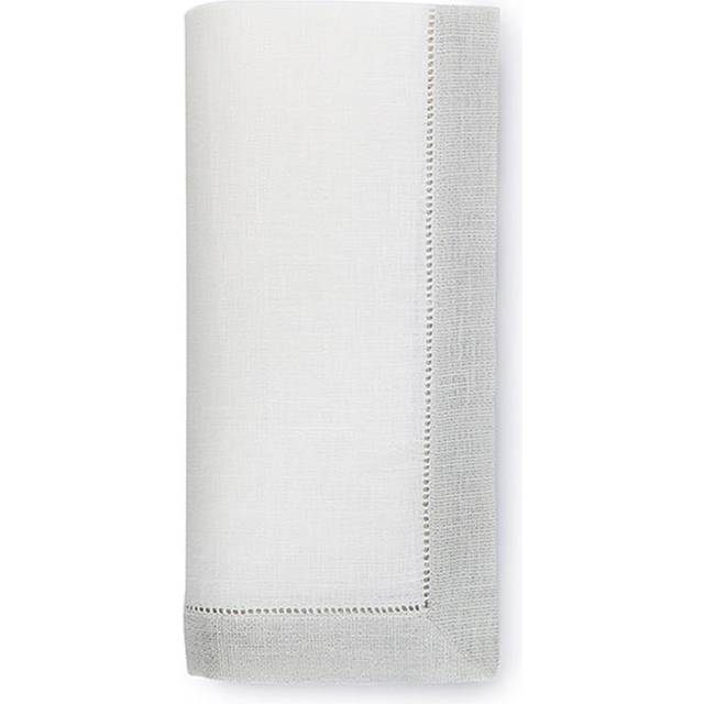 SFERRA Filetto Napkins Cocktail (Set Of 4) - WHITE/SILVER - COCKTAIL (SET OF 4)