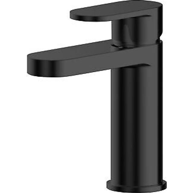 Current Round Mono Basin Mixer Tap with Push Button Waste - Matt Black - Balterley