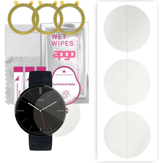 3x apgo Hydrogel Matte Screen Protector for Motorola Moto 360, Hydrogel Film, Flexible, Soft TPU with positioning layer easy installation