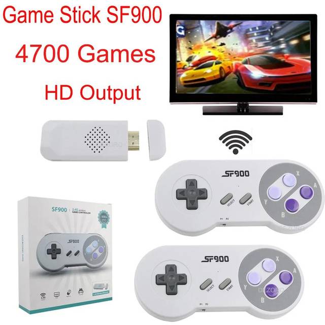SF900 Consola for Super Nintendo 16 Bit Game Stick 4700 Retro Games HD Video Game Consoles for NES SNES Wireless Controller 1500 games
