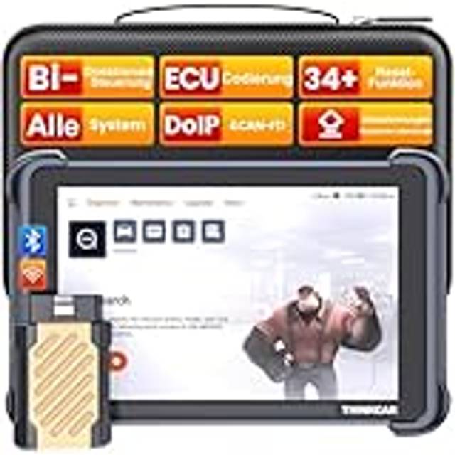 OBD2 Diagnostikenhet, ThinkScan 689BT diagnostikenhet, automatisk med 34+ återställningsfunktion och full systemdiagnos, avläsare bil för aktiv testning/ECU-kodning/BI-direktionell styrning/CANFD&DoIP