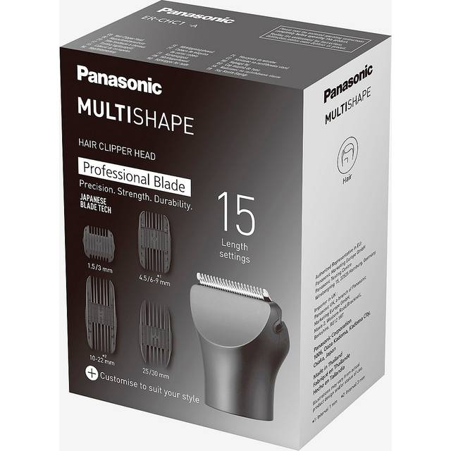 Panasonic ER-CHC1-A301 MULTISHAPE [Modulärt system för personlig vård] Hårklipparhuvudets tillbehör, 15 längdinställningar, 4 kammar, svart