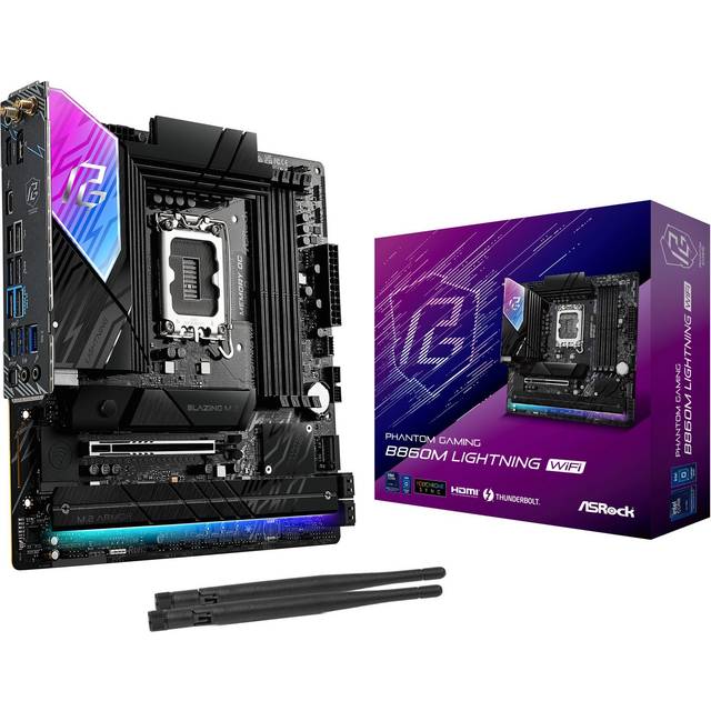 ASRock B860M Lightning WiFi mATX Motherboard for Intel LGA1851 CPUs