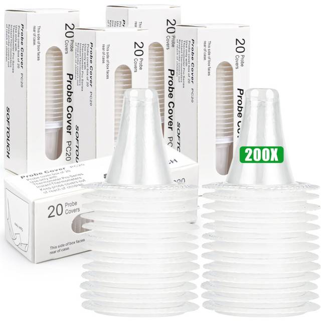 200 Pcs Ear Thermometer Probe Covers, Refill Caps Replacement Lens Filter Protector for All Braun Thermometer Models