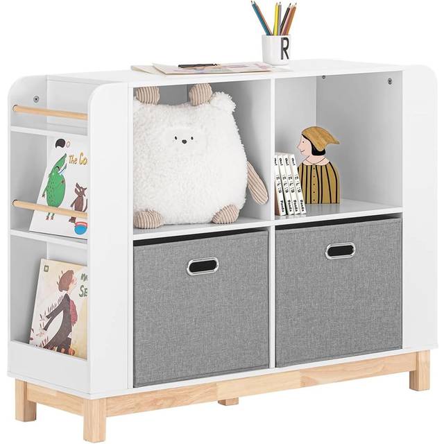 Hildren Bookcase Toy Shelf Standing Shelf,KMB85-W - Sobuy