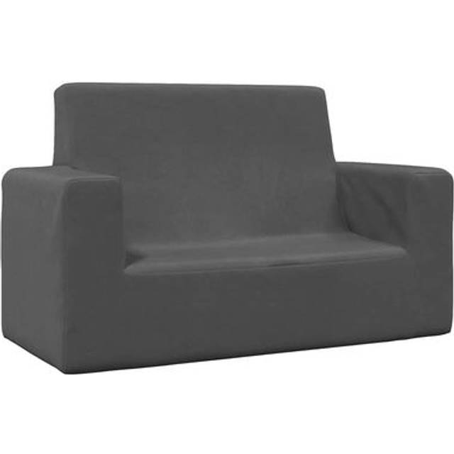 Barnsoffa 2-sits antracit mjuk plysch