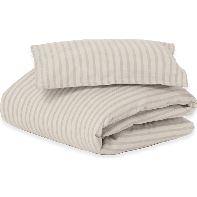 Garbo & Friends - Stripe Mauve Bäddset 70x80 + 28x35 Cm - Beige