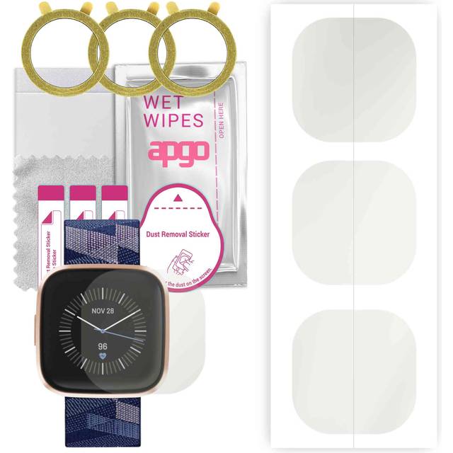 3x apgo Hydrogel Matte Screen Protector for Fitbit Versa 2 SE, Hydrogel Film, Flexible, Soft TPU with positioning layer easy installation