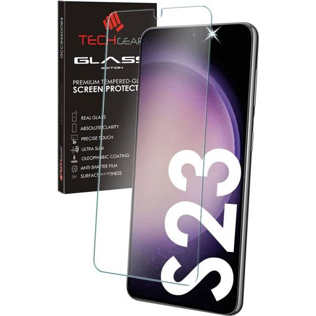 Techgear finger id tempered glass screen protector for samsung galaxy s23 5g