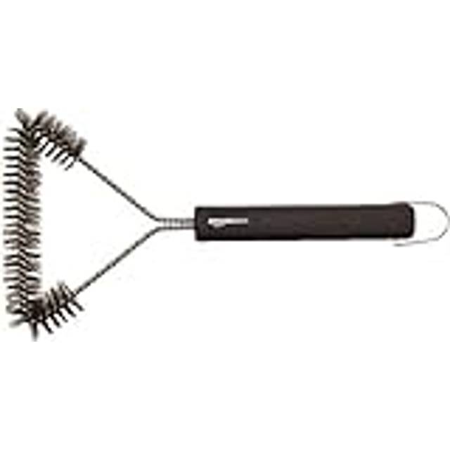 3-Sided Triangular Grill Brush, 12-Inch, Stainless Steel, Black