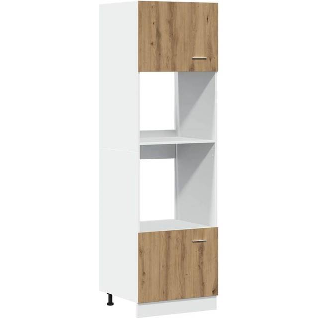 vidaXL Microwave Cabinet Lyon Artisan Oak 60x57x207 cm Engineered Wood - Brown