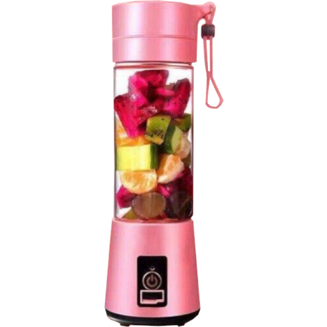 (Pink) Portable Usb Blender Juicer Travel Bottle