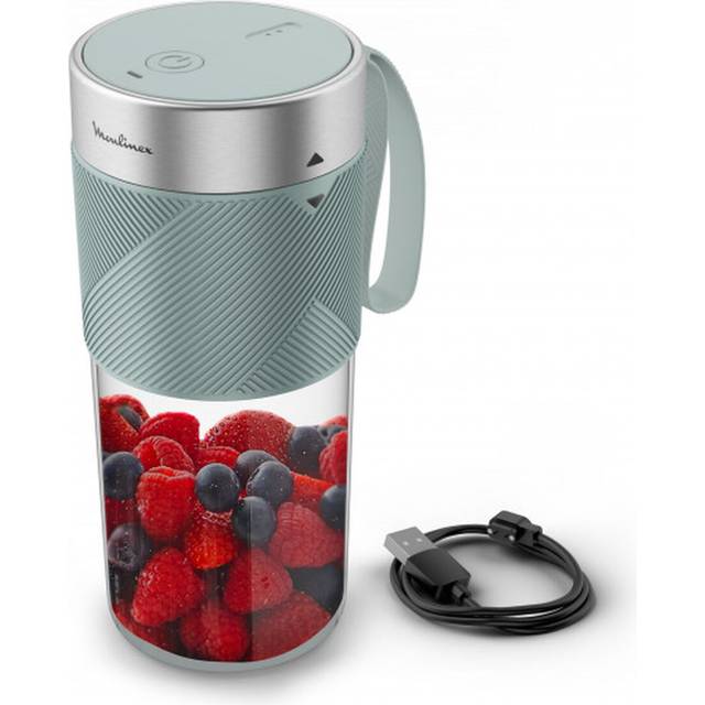 Moulinex Lightmix, bärbar, trådlös, 300 ml, kraftfull, påfyllningsbar, eukalyptus LM1C0410