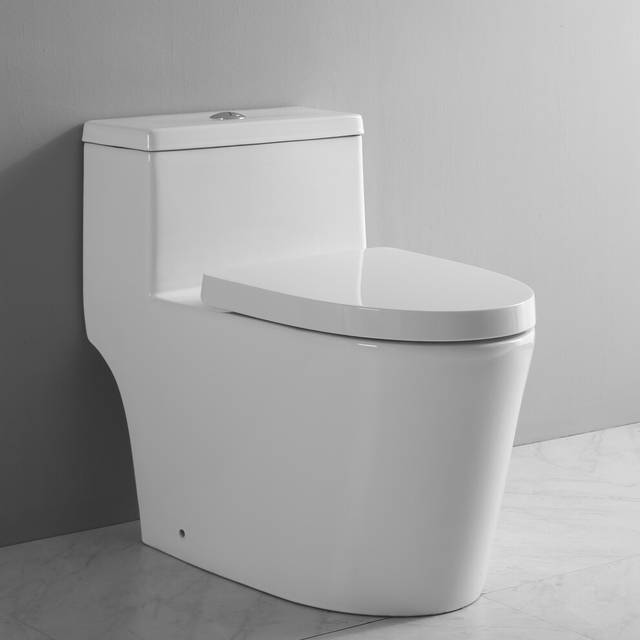 Nes home round rimless one piece toilet pan with soft close seat