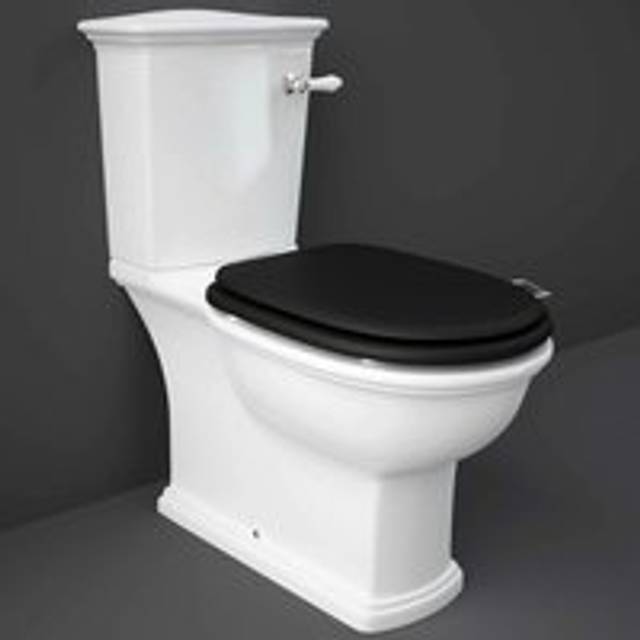 Rak Ceramics - rak Washington Close Coupled Toilet with Horizontal Outlet & Lever Cistern - Black Seat