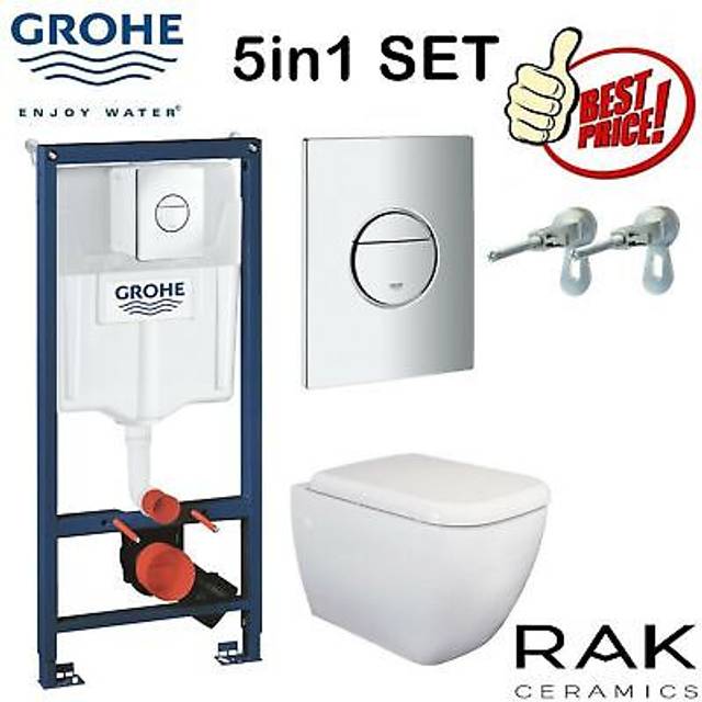 Grohe concealed wc toilet cistern frame 3886020a nova chrome flush plate 3in1 se