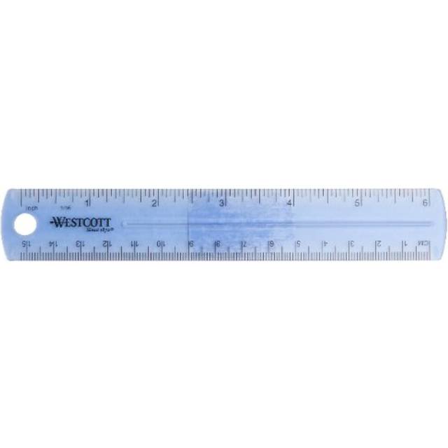 Westcott 6-Inch Plastic Ruler  Assorted Colors  2-Pack