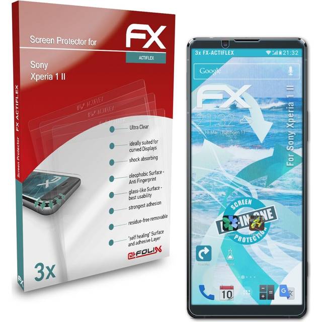 Atfolix 3x screen protector for sony xperia 1 ii protective film clear&flexible