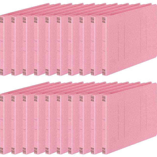 KOKUYO File Flat File Paper Cover Resin Binding 2 Holes A5 Horizontal Pink 20 Book Set Fu-V17PX20 pink